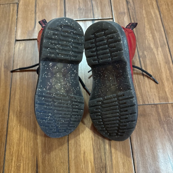 Dr Doc Martens 1460 J Lace Up Side Zip AW004 Red Leather Boots Kids Size 13 - Picture 9 of 12